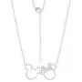 Disney Mickey and Minnie Mouse Jewelry for Women, Silver Plated Interlocking Mickey and Minnie Mouse Pendant Necklace; Disney Mickey and Minnie Mouse Jewelry for Women, Silver Plated Interlocking Mickey and Minnie Mouse Pendant Necklace;