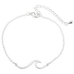 BELUCKIN 3 Colors Minimalist Ocean Wave Bracelet Sea Beach Jewelry Gift for Surfers