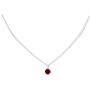 January Birthstone - Classic Round Garnet Solitaire Pendant Necklace in Silver (6mm Garnet)