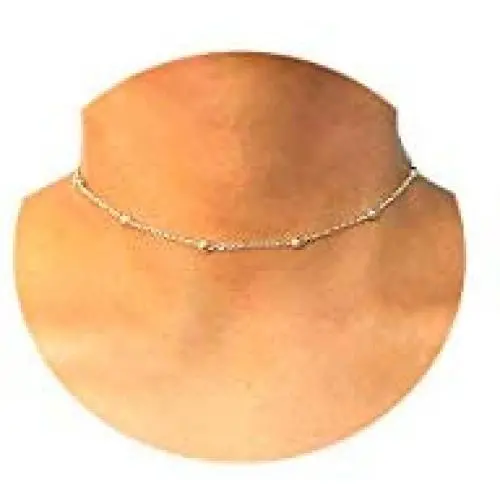 NECOCY 14K Gold/Silver Plated Dainty Beaded Choker Necklace Satellite Chain Choker Simple Round Ball Necklace Jewelry Gift for Women Teen Girls
