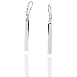 Quadri - Certified Square Bar Earrings Made in Italy - Premium Quality 925 Sterling Silver or 18K Gold over Sterling Silver for Women