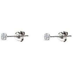 14K Gold Cubic Zirconia Tiny Round Stud Earrings for Men Women Boys Girls, Choose a Size