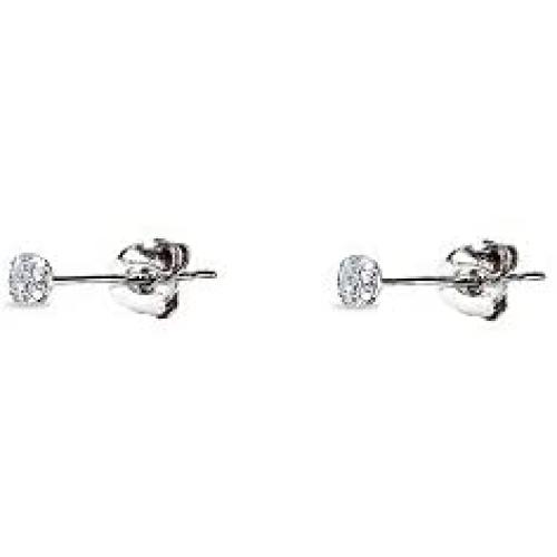 14K Gold Cubic Zirconia Tiny Round Stud Earrings for Men Women Boys Girls, Choose a Size