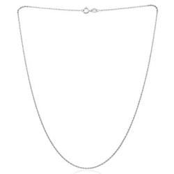Sea of Ice Sterling Silver 1mm Loose Rope Link Chain Necklace for Women, Size 14'' - 36'' Italy