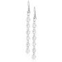 Crystalline Azuria Wedding Set White Zirconia Crystals Strand Necklace Dangle Earrings Bracelet 18 ct White Gold Plated
