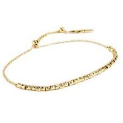 gorjana Womens Laguna Adjustable Strand Bracelet with Textured Beads, 18K Gold Plated