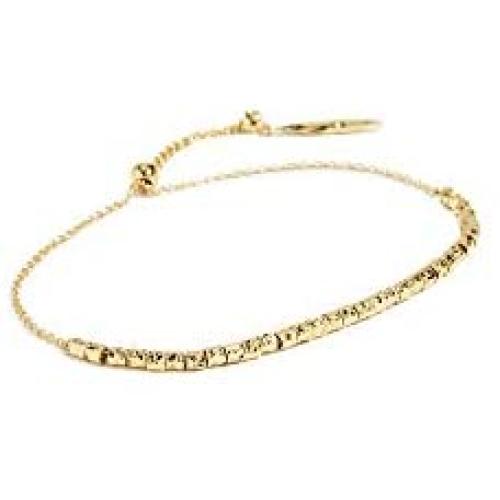 gorjana Womens Laguna Adjustable Strand Bracelet with Textured Beads, 18K Gold Plated