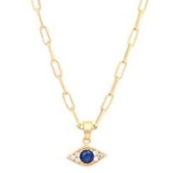 18K Gold Virgin Mary Link Toggle Necklace Dainty Evil Eye Choker with Cubic Zirconia for Women Delicate Jewelry Gifts