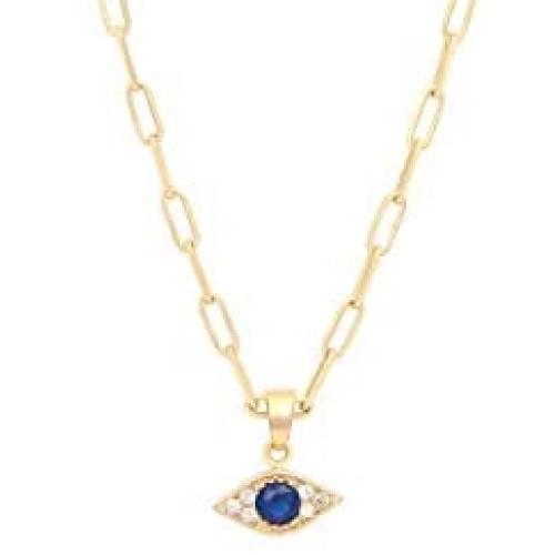 18K Gold Virgin Mary Link Toggle Necklace Dainty Evil Eye Choker with Cubic Zirconia for Women Delicate Jewelry Gifts