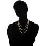 Barzel 18k Gold Plated 6MM Diamond Cut Flat Marina/Mariner Link Chain Necklace for Men, Women & Teens