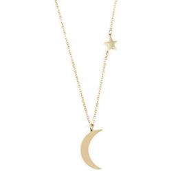 Happiness Boutique Women Star and Moon Pendant Necklace in Gold Color Necklace with Half Moon Stainless Steel Jewelry