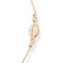 Miabella 18K Gold Over Sterling Silver Italian Rosary Beaded Sideways Cross Necklace, Link Chain 16, 18, 22 Inch for Women Teen Girls 925 Italy