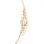 Miabella 18K Gold Over Sterling Silver Italian Rosary Beaded Sideways Cross Necklace, Link Chain 16, 18, 22 Inch for Women Teen Girls 925 Italy