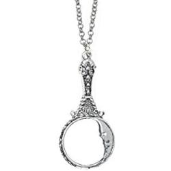 I.G.N.Y. Design Vintage Retro Mirror Pendant Necklace Victorian Gothic Jewelry