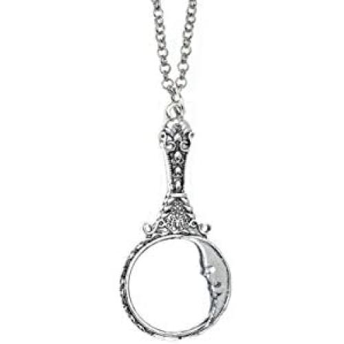 I.G.N.Y. Design Vintage Retro Mirror Pendant Necklace Victorian Gothic Jewelry
