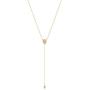 GELIN 14k Solid Gold 0,03 ct Diamond Teardrop Pendant Y Necklace for Women, Surprise Fine Jewellery ,18 inch