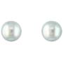 14K Gold AAAA 7-8mm Natural Blue Baroque Japanese Akoya Cultured Pearl Solitaire Pushback Stud Earrings - Choice of Metal Color