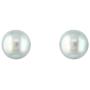 14K Gold AAAA 7-8mm Natural Blue Baroque Japanese Akoya Cultured Pearl Solitaire Pushback Stud Earrings - Choice of Metal Color