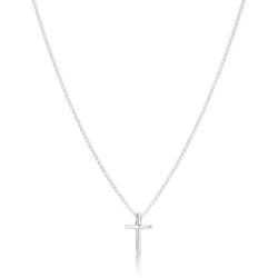 Molly B London Sterling Silver Faith Rounded Cross Necklace - Perfect Girls Holy Communion gift & Christening jewelry