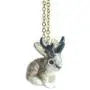 CampHollow Jackalope Rabbit Hand Painted Porcelain Necklace Ceramic Animal Necklace Pendant Bunny With Antlers CampHollow Jackalope Rabbit Hand Painted Porcelain Necklace Ceramic Animal Necklace Pendant Bunny With Antlers