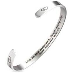A N KINGPiiN Inspirational Bracelets for Women Inspirational Gift for Women Girls Men Motivational Birthday Cuff Bangle Friendship Personalized Mantra Jewelry Come Gift Box