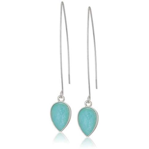 Chaps Womens Threader Stone Drop Earrings, Turquoise, One Size