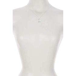 Sterling Silver Rectangle CZ Pendant Necklace