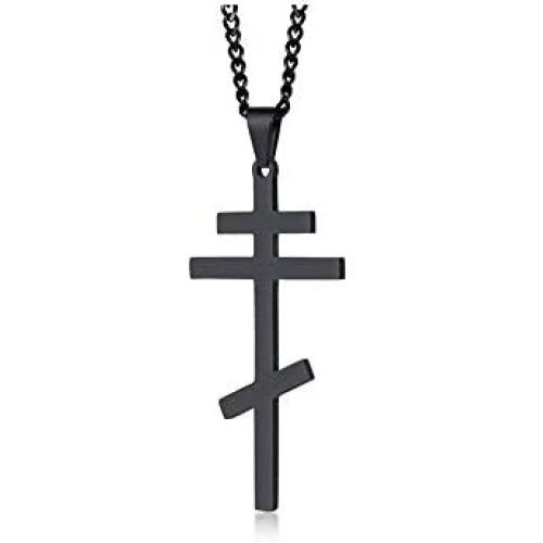 VNOX Stainless Steel Religious Russian Orthodox Cross Pendant Necklace for Men Women