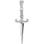 Exquisite 925 Sterling Silver Dagger Knife Charm Pendant Necklace