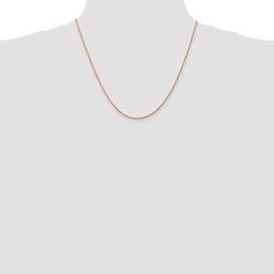 Solid 14k Rose Gold 1.5mm Diamond-Cut Rope Chain Necklace - with Secure Lobster Lock Clasp