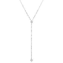 Cat Eye Jewels 925 Sterling Silver Y Lariat Necklaces Long Drop cz Pendant Necklaces Cubic Zirconia Diamond Choker Chain Jewelry Christmas Gifts Neklaces for Women Girls N003