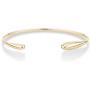 Miabella 925 Sterling Silver Italian Thin Adjustable Organic Teardrop Open Cuff Bangle Bracelet for Women Handmade in Italy
