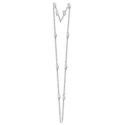 JADMIRE Sterling Silver 4mm Swarovski Zirconia Round-Cut Station Necklace, 18'' or 36''