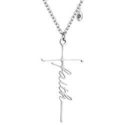 Faith Cross Necklace Initial Cross Necklace 26 Letters A to Z Alphabet Cross Pendant Necklace Religious Jewelry for Women