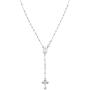 Miabella 925 Sterling Silver Italian Rosary Bead Cross Y Necklace Chain for Women Men, 20 Inch