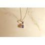 Gin & Grace 10K White Gold Natural Diamond (I1,I2) & Genuine Tanzanite Pendant Necklace for Women