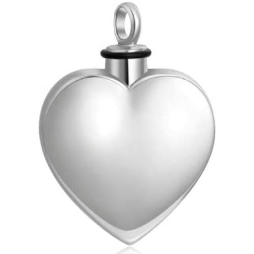 PEIMKO 925 Sterling Silver Heart Urn Necklaces Engraved Pawprint/Always in My Heart/Without Engraved/Personalized Cremation Keepsake Necklace for Ashes Pet Ashes