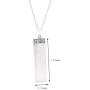 Raw Selenite Flat Pendant Necklace on Sterling Silver Box Chain, 18''