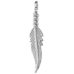 Dainty Sterling Silver Feather Charm Pendant Necklace