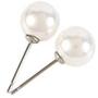 LZMEI White 8mm Glass Pearls Necklace Bracelet Earring Diamond Jewelry 3 Set Wholesale for Women Little Girls (16inch)