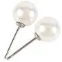LZMEI White 8mm Glass Pearls Necklace Bracelet Earring Diamond Jewelry 3 Set Wholesale for Women Little Girls (16inch)