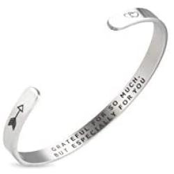 A N KINGPiiN Inspirational Bracelets for Women Inspirational Gift for Women Girls Men Motivational Birthday Cuff Bangle Friendship Personalized Mantra Jewelry Come Gift Box