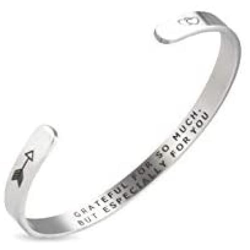 A N KINGPiiN Inspirational Bracelets for Women Inspirational Gift for Women Girls Men Motivational Birthday Cuff Bangle Friendship Personalized Mantra Jewelry Come Gift Box