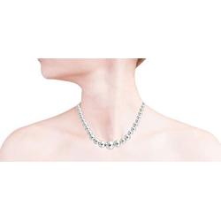Verona Jewelers Italian 925 Sterling Silver 4-10MM Graduated Silver Bead Necklace-Sterling Silver Bead Ball Necklace for Women