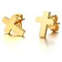 VNOX Stainless Steel Christian Mini Cross Stud Earring Huggie Hoop Earrings for Men Women