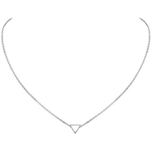 ChicSilver Customizable Tiny Hear/Star/Moon/Dot/Triangle Pendant Necklace,925 Sterling Silver Dainty Personalized Heart Choker Necklace Gift for Women, Silver/Gold/Rose Gold(with Gift Box)