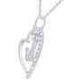 White Natural Diamond Heart & Anchor Pendant Necklace in 14k Gold Over Sterling Silver (0.1 Ct)