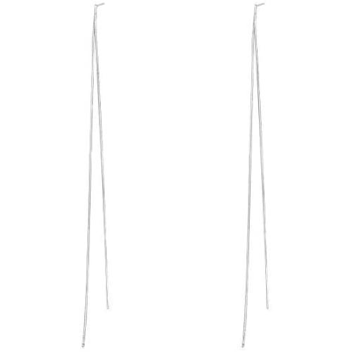 Minimalist Threader Dangle Earrings for Women Girls S925 Sterling Silver Long Tassel Chain Drop Dangling Simple Thin Double Line Wire Thread Stud Hypoallergenic Fashion Dainty Jewelry Gift
