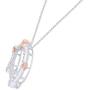 Round Cut White Natural Diamond Accent Two Tone Pig Pendant in 14K Gold Over Sterling Silver
