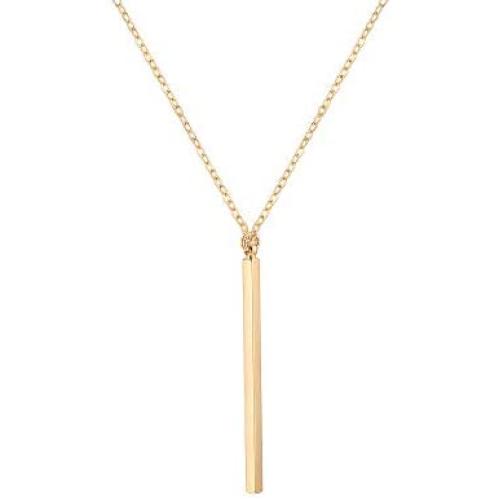 PERNNLA PEARL Long Disc Pendant Necklace for Women 18K Gold Plated Sweater Chain Fashion Jewelry
